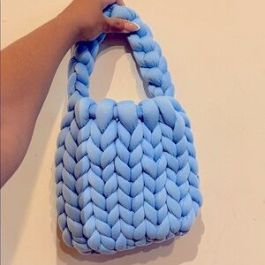 Thread the Gnar Chunky Knit Blue Handbag